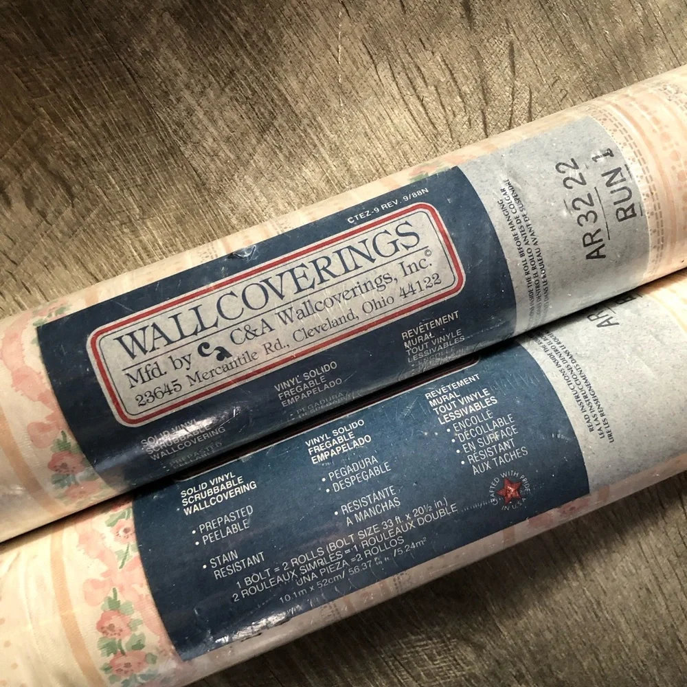 Vintage Pink Wallpaper Baby Girl Nursery/Home Decor